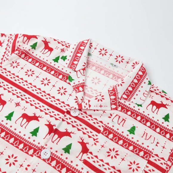 COPY - Matching Button-down Winter Christmas Family Pajamas PJs Reindeer Mix & … - Picture 6 of 16
